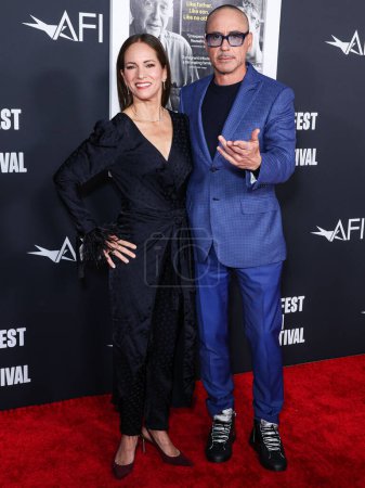 Photo for American film producer Susan Downey and husband/American actor Robert Downey Jr. arrive at the 2022 AFI Fest - Special Screening Of Netflix's 'Sr.' held at the TCL Chinese Theatre IMAX on November 4, 2022 in Hollywood, Los Angeles, California, USA - Royalty Free Image
