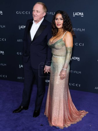 Photo for Franois-Henri Pinault (Francois-Henri Pinault) and wife Salma Hayek Pinault arrive at the 11th Annual LACMA Art + Film Gala 2022 presented by Gucci held at the Los Angeles County Museum of Art on November 5, 2022 in Los Angeles, California, USA. - Royalty Free Image