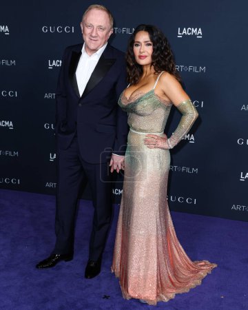 Photo for Franois-Henri Pinault (Francois-Henri Pinault) and wife Salma Hayek Pinault arrive at the 11th Annual LACMA Art + Film Gala 2022 presented by Gucci held at the Los Angeles County Museum of Art on November 5, 2022 in Los Angeles, California, USA. - Royalty Free Image