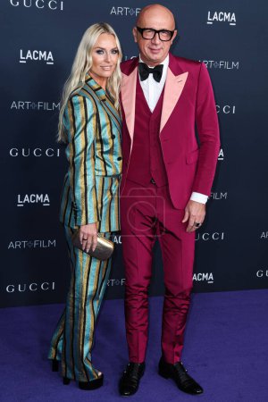 Téléchargez les photos : Lindsey Vonn et Marco Bizzarri arrivent au 11e gala annuel LACMA Art + Film 2022 présenté par Gucci au Los Angeles County Museum of Art le 5 novembre 2022 à Los Angeles, Californie, États-Unis. - en image libre de droit