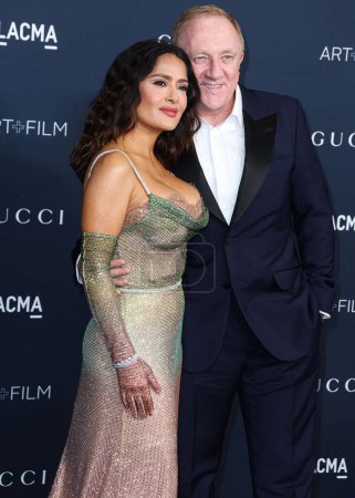 Photo for Salma Hayek and Franois-Henri Pinault (Francois-Henri Pinault) arrive at the 11th Annual LACMA Art + Film Gala 2022 presented by Gucci held at the Los Angeles County Museum of Art on November 5, 2022 in Los Angeles, California, United States. - Royalty Free Image