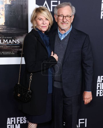 Photo for Kate Capshaw and husband Steven Spielberg arrive at the 2022 AFI Fest - Closing Night Special Screening Of Universal Pictures' 'The Fabelmans' held at the TCL Chinese Theatre IMAX on November 6, 2022 in Hollywood, Los Angeles, California, USA - Royalty Free Image