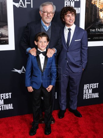 Photo for Mateo Zoryna Francis-DeFord, Steven Spielberg and Gabriel LaBelle arrive at the 2022 AFI Fest - Closing Night Special Screening Of Universal Pictures' 'The Fabelmans' held at the TCL Chinese Theatre IMAX on November 6, 2022 in Los Angeles, USA - Royalty Free Image