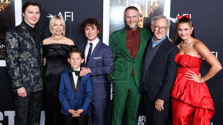 Photo for Paul Dano, Michelle Williams, Mateo Zoryna Francis-DeFord, Gabriel LaBelle, Seth Rogen, Steven Spielberg and Chloe East arrive at the 2022 AFI Fest - Closing Night Special Screening Of Universal Pictures' 'The Fabelmans' - Royalty Free Image