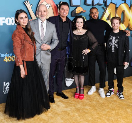 Photo for Mila Kunis, Mike Henry, Seth MacFarlane, Alex Borstein, Arif Zahir and Seth Green arrive at FOX's 'Family Guy' 400th Episode Celebration held at the Fox Studio Lot on November 12, 2022 in Los Angeles, California, United States. - Royalty Free Image