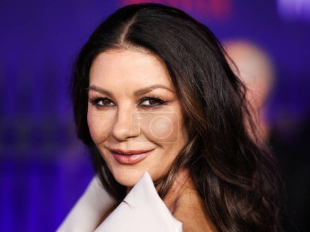 Photo for Welsh actress Catherine Zeta-Jones wearing Maticevski arrives at the World Premiere Of Netflix's 'Wednesday' Season 1 held at the Hollywood American Legion Post 43 at Hollywood Legion Theater on November 16, 2022 in Hollywood, Los Angeles, California - Royalty Free Image