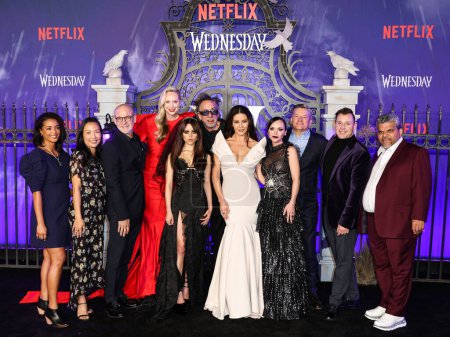 Photo for Actors at the World Premiere Of Netflix's 'Wednesday' Season 1 held at Hollywood Legion Theater on November 16, 2022 in Hollywood, Los Angeles, California, United States. - Royalty Free Image