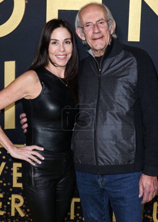 Photo for Lisa Loiacono and Christopher Lloyd arrive at Disney+'s 'Elton John Live: Farewell From Dodger Stadium' Yellow Brick Road Event held at Dodger Stadium on November 20, 2022 in Elysian Park, Los Angeles, California, United States. - Royalty Free Image