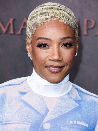 Photo for American stand-up comedian and actress Tiffany Haddish arrives at the Los Angeles Premiere Of Apple Original Films' 'Emancipation' held at Regency Village Theatre on November 30, 2022 in Westwood, Los Angeles, California, United States. - Royalty Free Image