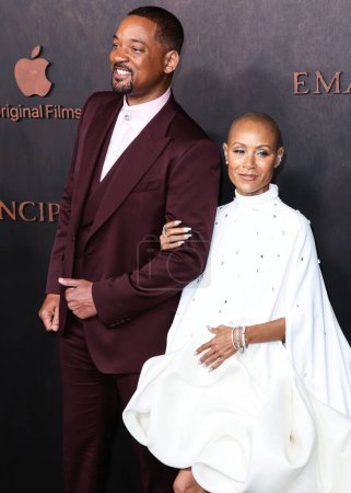 Photo for American actor Will Smith and wife/American actress Jada Pinkett Smith arrive at the Los Angeles Premiere Of Apple Original Films' 'Emancipation' held at Regency Village Theatre on November 30, 2022 in Westwood, Los Angeles, California, United States - Royalty Free Image