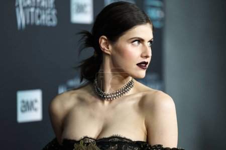 Photo for American actress Alexandra Daddario arrives at the Los Angeles Premiere Of AMC Networks' 'Anne Rice's Mayfair Witches' held at the Harmony Gold Theater on December 7, 2022 in Hollywood, Los Angeles, California, United States. - Royalty Free Image