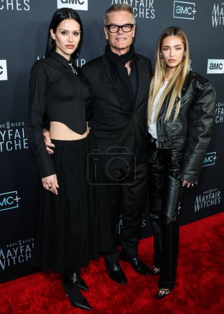 Photo for Amelia Gray Hamlin, Harry Hamlin and Delilah Belle Hamlin arrive at the Los Angeles Premiere Of AMC Networks' 'Anne Rice's Mayfair Witches' held at the Harmony Gold Theater on December 7, 2022 in Hollywood, Los Angeles, California, United States. - Royalty Free Image