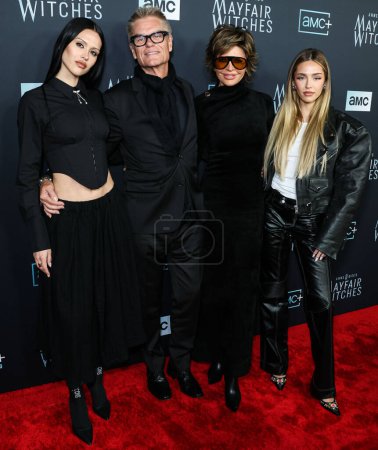 Photo for Amelia Gray Hamlin, Harry Hamlin, Lisa Rinna and Delilah Belle Hamlin arrive at the Los Angeles Premiere Of AMC Networks' 'Anne Rice's Mayfair Witches' held at the Harmony Gold Theater on December 7, 2022 in Hollywood, Los Angeles, California - Royalty Free Image