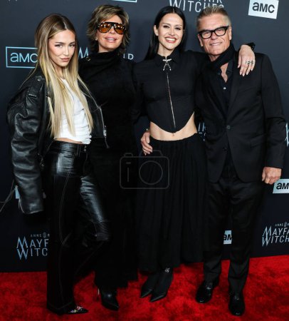 Photo for Delilah Belle Hamlin, Amelia Gray Hamlin and Lisa Rinna arrive at the Los Angeles Premiere Of AMC Networks' 'Anne Rice's Mayfair Witches' held at the Harmony Gold Theater on December 7, 2022 in Hollywood, Los Angeles, California, United States. - Royalty Free Image