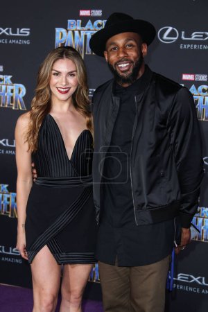 Photo for Stephen Laurel 'tWitch' Boss Dead At 40. HOLLYWOOD, LOS ANGELES, CALIFORNIA, USA - JANUARY 29: American dancer Allison Holker and husband/American freestyle hip hop dancer, choreographer, actor Stephen Boss - Royalty Free Image