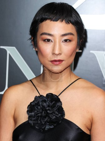 Photo for American actress Greta Lee arrives at the 20th Annual Unforgettable Gala Asian American Awards presented by Character Media held at The Beverly Hilton Hotel on December 17, 2022 in Beverly Hills, Los Angeles, California, United States. - Royalty Free Image