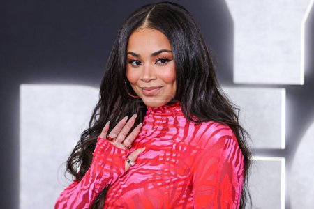 Photo for American actress Lauren London arrives at the Los Angeles Premiere Of Netflix's 'You People' held at the Regency Village Theatre on January 17, 2023 in Westwood, Los Angeles, California, United States. - Royalty Free Image