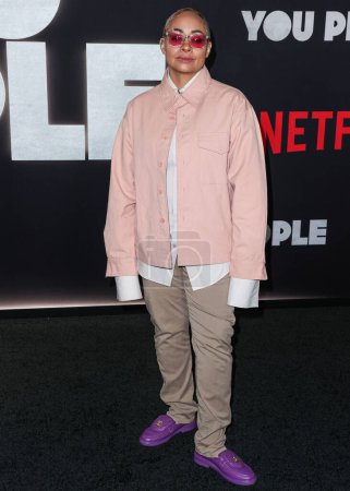 Téléchargez les photos : American actress, singer and songwriter Raven-Symone arrives at the Los Angeles Premiere Of Netflix's 'You People' held at the Regency Village Theatre on January 17, 2023 in Westwood, Los Angeles, California, United States. - en image libre de droit