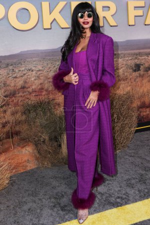 Photo for British actress and presenter Jameela Jamil arrives at the Los Angeles Premiere Of Peacock's 'Poker Face' Season 1 held at Hollywood Post 43 at Hollywood Legion Theater on January 17, 2023 in Hollywood, Los Angeles, California, United States. - Royalty Free Image