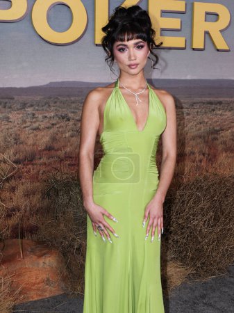 Foto de American actress Rowan Blanchard arrives at the Los Angeles Premiere Of Peacock's 'Poker Face' Season 1 held at Hollywood Post 43 at Hollywood Legion Theater on January 17, 2023 in Hollywood, Los Angeles, California, United States. - Imagen libre de derechos