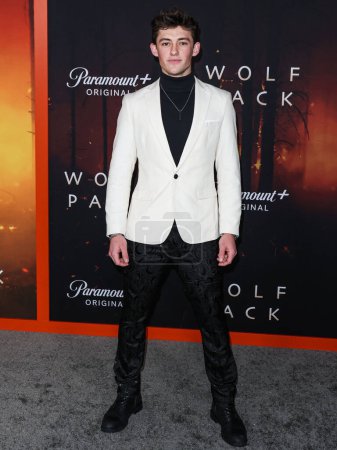 Photo for Rainer Dawn arrives at the Los Angeles Premiere Of Paramount+'s 'Wolf Pack' Season 1 held at the Harmony Gold Theater on January 19, 2023 in Los Angeles, California, United States. - Royalty Free Image