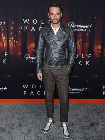 Photo for Brazilian actor Rodrigo Santoro wearing Golden Goose arrives at the Los Angeles Premiere Of Paramount+'s 'Wolf Pack' Season 1 held at the Harmony Gold Theater on January 19, 2023 in Los Angeles, California, United States. - Royalty Free Image