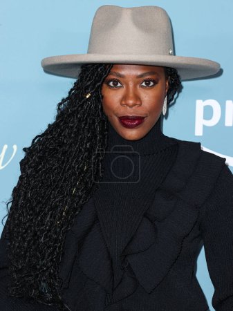 Photo for Nigerian-American actress and comedian Yvonne Orji arrives at the Los Angeles Premiere Of Amazon Prime Video's 'Somebody I Used To Know' held at The Culver Theater on February 1, 2023 in Culver City, Los Angeles, California, United States. - Royalty Free Image