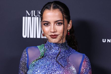 Téléchargez les photos : American actress and singer Isabela Merced (Isabela Yolanda Moner) arrives at the Universal Music Group 2023 65th GRAMMY Awards After Party held at Milk Studios Los Angeles on February 5, 2023 in Los Angeles, California, United States. - en image libre de droit