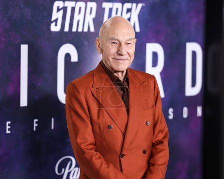 Photo for English actor Sir Patrick Stewart arrives at the Los Angeles Premiere Of Paramount+'s Original Series 'Star Trek: Picard' Third And Final Season held at the TCL Chinese Theatre IMAX on February 9, 2023 in Hollywood, Los Angeles, California - Royalty Free Image