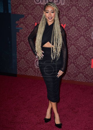 Téléchargez les photos : Lexi Underwood arrives at the Los Angeles Premiere Of Netflix's 'We Have A Ghost' held at the Netflix Tudum Theater on February 22, 2023 in Hollywood, Los Angeles, California, United States. - en image libre de droit