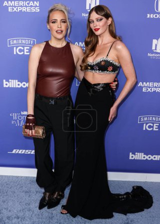 Photo for Eden Wilson and Larsen Thompson arrive at the 2023 Billboard Women In Music held at the YouTube Theater on March 1, 2023 in Inglewood, Los Angeles, California, United States. - Royalty Free Image