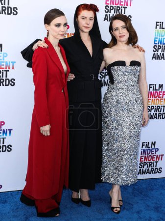 Photo for Rooney Mara, Jessie Buckley and Claire Foy arrive at the 2023 Film Independent Spirit Awards held at the Santa Monica Beach on March 4, 2023 in Santa Monica, Los Angeles, California, United States. - Royalty Free Image