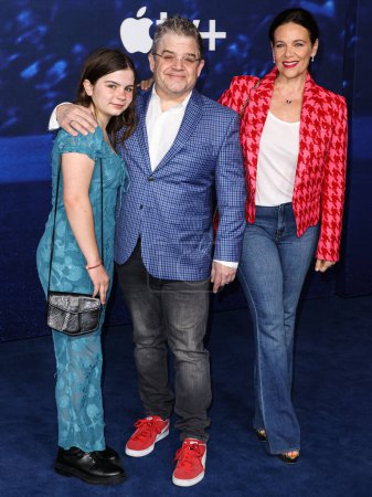 Photo for Alice Oswalt, Patton Oswalt and Meredith Salenger arrive at the Los Angeles Premiere Of Apple TV+'s Original Series 'Ted Lasso' Season 3 held at the Regency Village Theatre on March 7, 2023 in Westwood, Los Angeles, California, United States. - Royalty Free Image