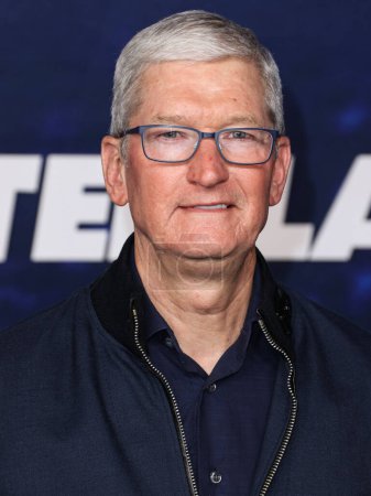 Photo for Chief Executive Officer of Apple Tim Cook arrives at the Los Angeles Premiere Of Apple TV+'s Original Series 'Ted Lasso' Season 3 held at the Regency Village Theatre on March 7, 2023 in Westwood, Los Angeles, California, United States. - Royalty Free Image