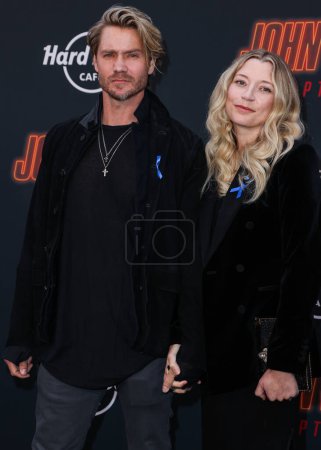 Photo for Chad Michael Murray and Sarah Roemer arrive at the Los Angeles Premiere Of Lionsgate's 'John Wick: Chapter 4' held at the TCL Chinese Theatre IMAX on March 20, 2023 in Hollywood, Los Angeles, California, United States. - Royalty Free Image