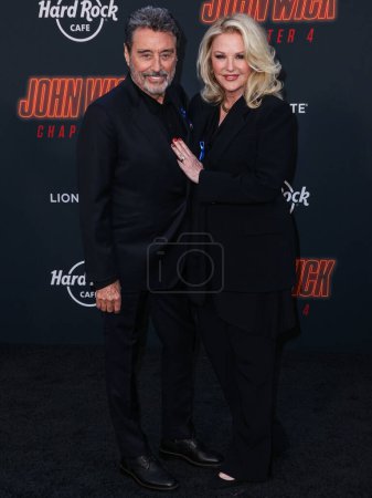 Photo for Ian McShane and Gwen Humble arrive at the Los Angeles Premiere Of Lionsgate's 'John Wick: Chapter 4' held at the TCL Chinese Theatre IMAX on March 20, 2023 in Hollywood, Los Angeles, California, United States. - Royalty Free Image