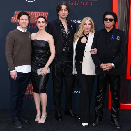 Photo for James Henderson, Sophie Simmons, Nick Simmons, Shannon Tweed Simmons and Gene Simmons arrive at the Los Angeles Premiere Of Lionsgate's 'John Wick: Chapter 4' held at the TCL Chinese Theatre IMAX on March 20, 2023 in Los Angeles, California, USA. - Royalty Free Image
