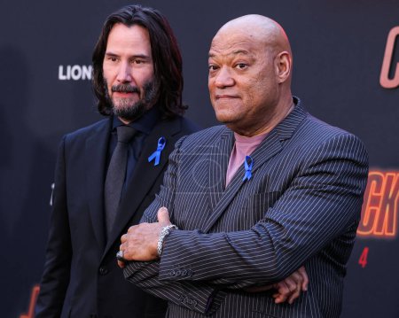 Photo for Keanu Reeves and Laurence Fishburne arrive at the Los Angeles Premiere Of Lionsgate's 'John Wick: Chapter 4' held at the TCL Chinese Theatre IMAX on March 20, 2023 in Hollywood, Los Angeles, California, United States. - Royalty Free Image
