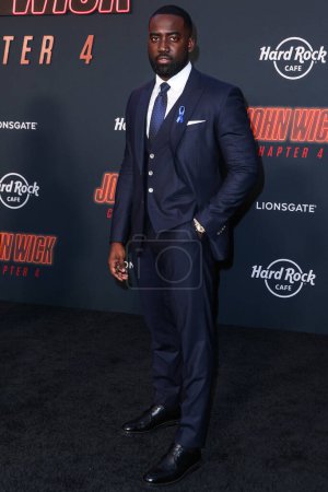 Photo for Canadian actor Shamier Anderson arrives at the Los Angeles Premiere Of Lionsgate's 'John Wick: Chapter 4' held at the TCL Chinese Theatre IMAX on March 20, 2023 in Hollywood, Los Angeles, California, United States. - Royalty Free Image
