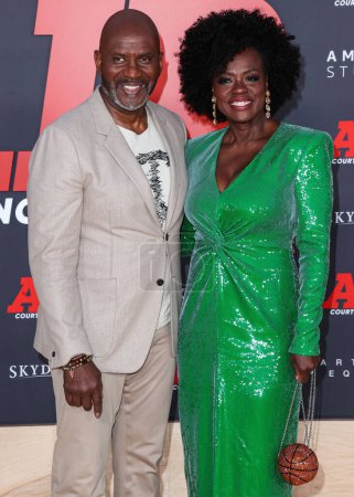 Photo for Julius Tennon and wife Viola Davis arrive at the World Premiere Of Amazon Studios' And Skydance Media's 'Air' held at the Regency Village Theatre on March 27, 2023 in Westwood, Los Angeles, California, United States. - Royalty Free Image