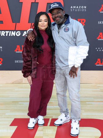 Photo for Verina Howery and Lil Rel Howrey arrive at the World Premiere Of Amazon Studios' And Skydance Media's 'Air' held at the Regency Village Theatre on March 27, 2023 in Westwood, Los Angeles, California, United States. - Royalty Free Image