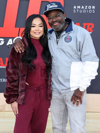 Photo for Verina Howery and Lil Rel Howrey arrive at the World Premiere Of Amazon Studios' And Skydance Media's 'Air' held at the Regency Village Theatre on March 27, 2023 in Westwood, Los Angeles, California, United States. - Royalty Free Image