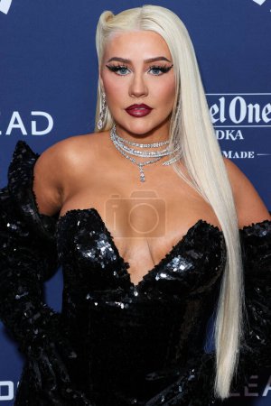 Photo for American singer, songwriter, actress and television personality Christina Aguilera arrives at the 34th Annual GLAAD Media Awards Los Angeles held at The Beverly Hilton Hotel on March 30, 2023 in Beverly Hills, Los Angeles, California, United States. - Royalty Free Image