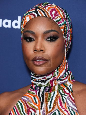 Photo for American actress Gabrielle Union arrives at the 34th Annual GLAAD Media Awards Los Angeles held at The Beverly Hilton Hotel on March 30, 2023 in Beverly Hills, Los Angeles, California, United States. - Royalty Free Image
