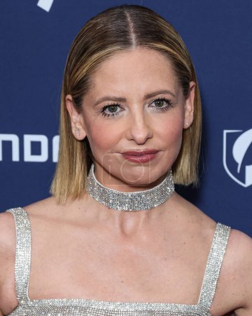 Photo for American actress Sarah Michelle Gellar arrives at the 34th Annual GLAAD Media Awards Los Angeles held at The Beverly Hilton Hotel on March 30, 2023 in Beverly Hills, Los Angeles, California, United States. - Royalty Free Image
