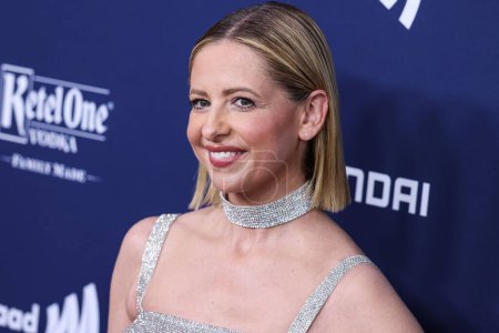 Photo for American actress Sarah Michelle Gellar arrives at the 34th Annual GLAAD Media Awards Los Angeles held at The Beverly Hilton Hotel on March 30, 2023 in Beverly Hills, Los Angeles, California, United States. - Royalty Free Image