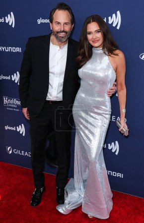 Photo for Seth Marks and Meredith Marks arrive at the 34th Annual GLAAD Media Awards Los Angeles held at The Beverly Hilton Hotel on March 30, 2023 in Beverly Hills, Los Angeles, California, United States. - Royalty Free Image