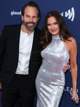 Photo for Seth Marks and Meredith Marks arrive at the 34th Annual GLAAD Media Awards Los Angeles held at The Beverly Hilton Hotel on March 30, 2023 in Beverly Hills, Los Angeles, California, United States. - Royalty Free Image