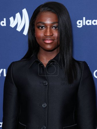 Téléchargez les photos : Zaya Wade arrive à la 34e édition annuelle des GLAAD Media Awards Los Angeles qui se tient au Beverly Hilton Hotel le 30 mars 2023 à Beverly Hills, Los Angeles, Californie, États-Unis. - en image libre de droit