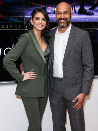 Photo for Singer Cecily Strong and American actor and singer Keegan-Michael Key arrive at the Apple TV+ 'Schmigadoon!' Season 2 Emmy FYC (For Your Consideration)on April 13, 2023 in North Hollywood, Los Angeles - Royalty Free Image